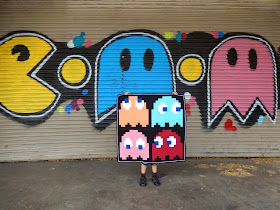 Pac Man Ghost Quilt by Afton Warrick @ Quilting Mod