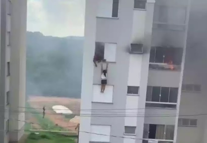 ACREDITE SE QUISER: Neta bota fogo em apartamento e tranca os avós, que pulam do prédio; VEJA VÍDEO