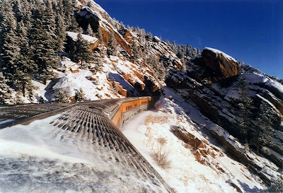 View from the dome car approaching one of 28 tunnels aboard the ski train between Denver and Winter Park, Colorado.

The Saratoga Skier and Hiker, first-hand accounts of adventures in the Adirondacks and beyond, and Gore Mountain ski blog.