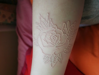 White ink tattoo