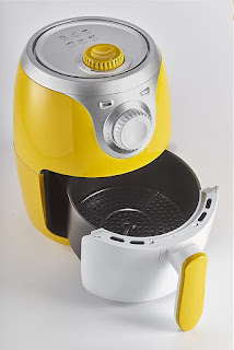 Ariete Airy Fryer Mini White Yellow Silver ART 4615, Compact Air Fryer, 1000W, With Rapid Air Circulation