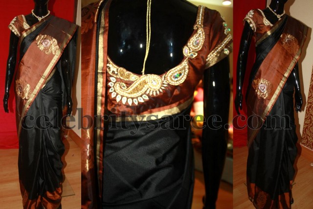 Black Uppada Saree with Work Blouse