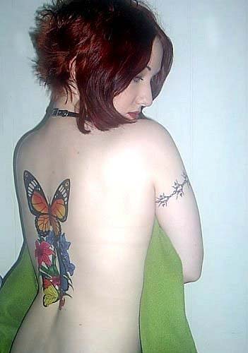 Tattoo Body Female Back to Idea With Butterfly Tattoo Design