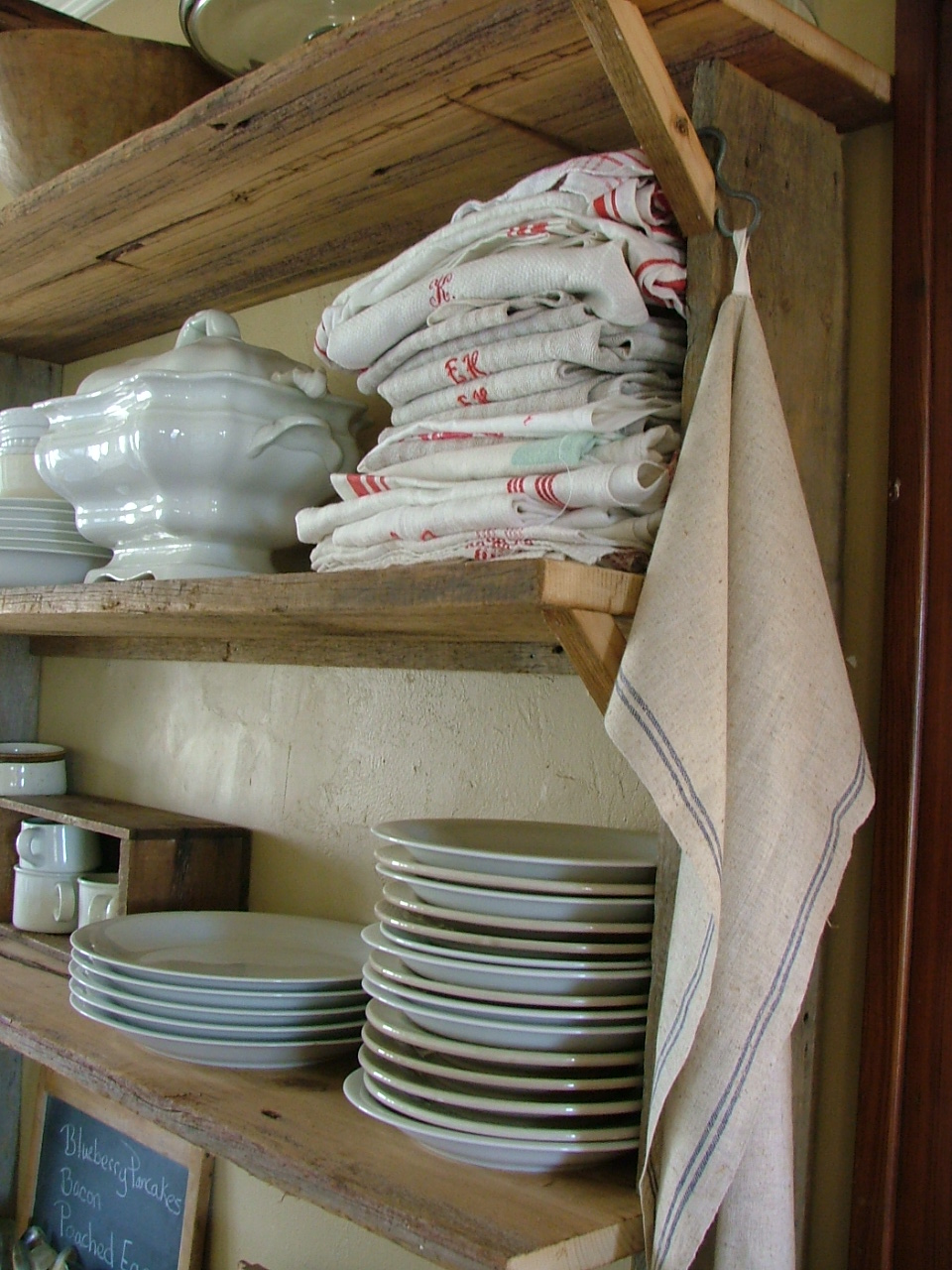 barnwood kitchen shelving...