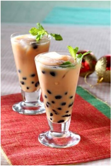 Resep Minuman Es Teh Susu Bubble Karamel