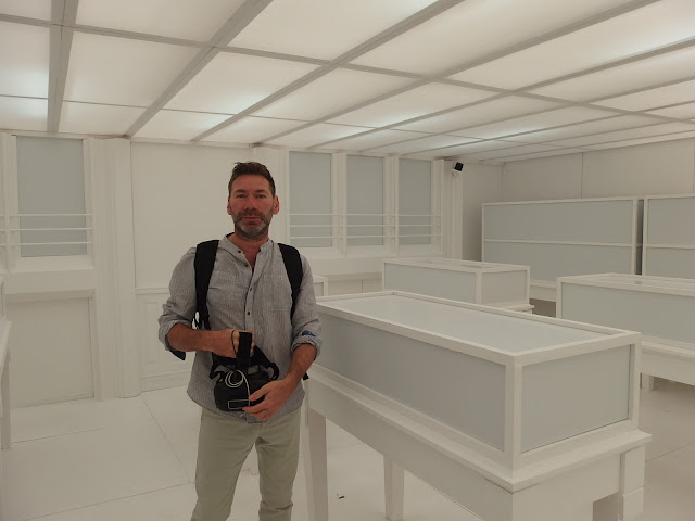 Mat Collishaw in the room where his virtual world is created