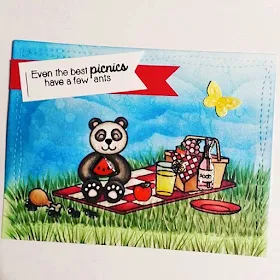 Sunny Studio Stamps:  Summer Picnic & Comfy Creatures Panda Card by Jamie Peters