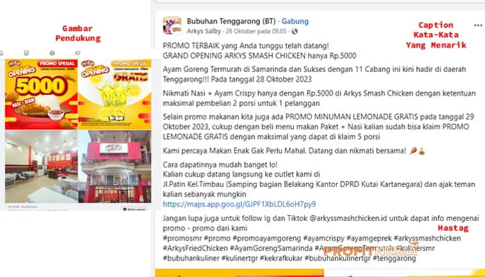 kata-kata promosi ayam goreng di facebook