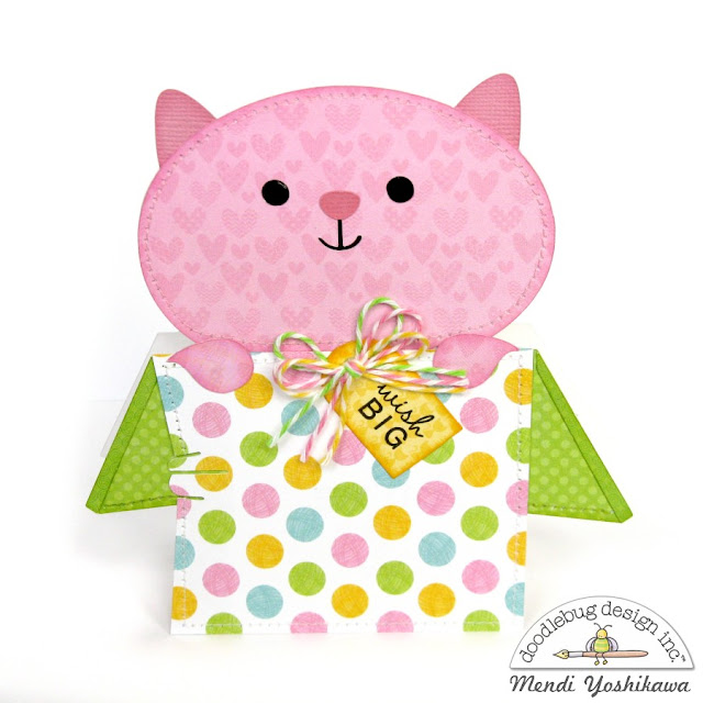 Doodlebug Design Kitten Smitten Shaped Cards by Mendi Yoshikawa using New Cutting Files