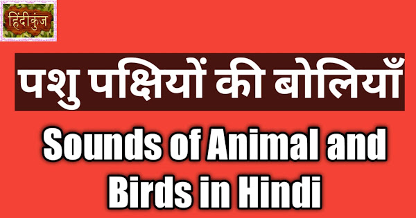 पशु-पक्षियों की बोलियाँ | हिन्दीकुंज,Hindi Website/Literary Web Patrika