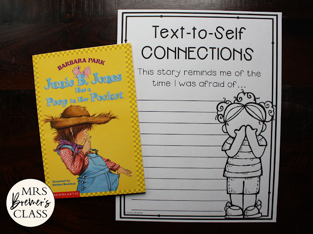 Junie B Jones Has a Peep in Her Pocket book study activities unit with Common Core literacy companion activities for First Grade and Second Grade