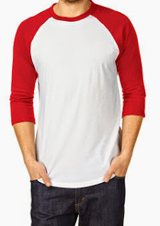 Kaos-polos-raglan-putih-merah