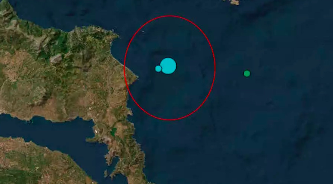 Σεισμός ΤΩΡΑ στην Κύμη: Ο χάρτης του σεισμού από το Γεωδυναμικό Ινστιτούτο