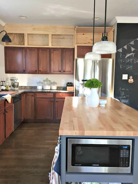 filling empty space above cabinets