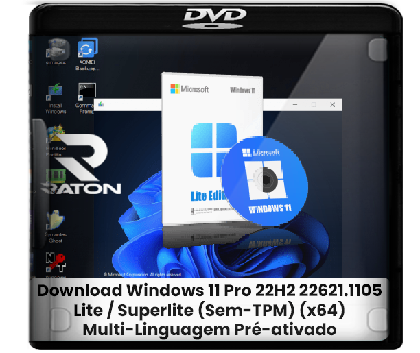 Raton Download - Desde 2007: Download Windows 11 Pro Lite v22H2 Build  22621.1778 [PT-BR]