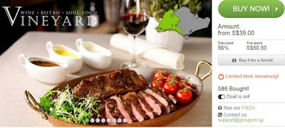 VINEYARD @ HORT PARK 2-Course Dinner offer, French and Italian cuisines, Discount, Singapore