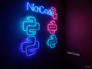 Tela mostrando símbolos Python formato neon