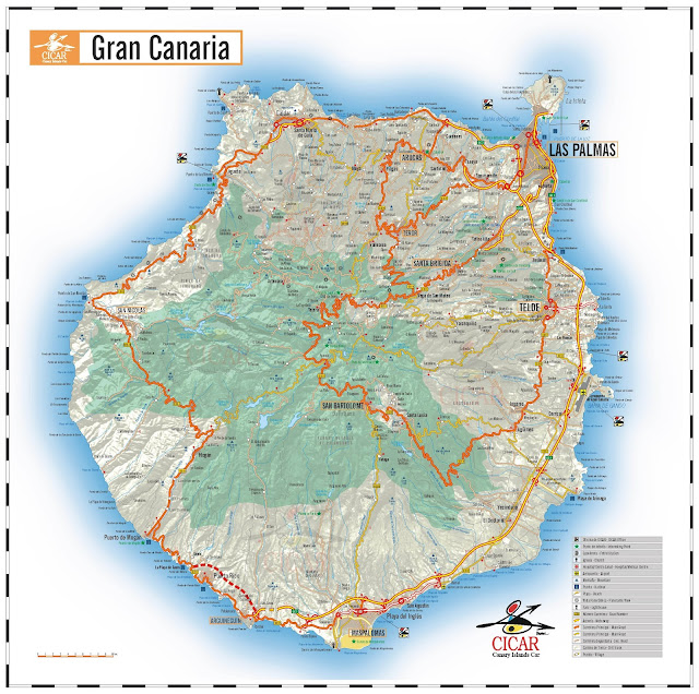 Mapa rodoviário de Gran Canaria - Espanha