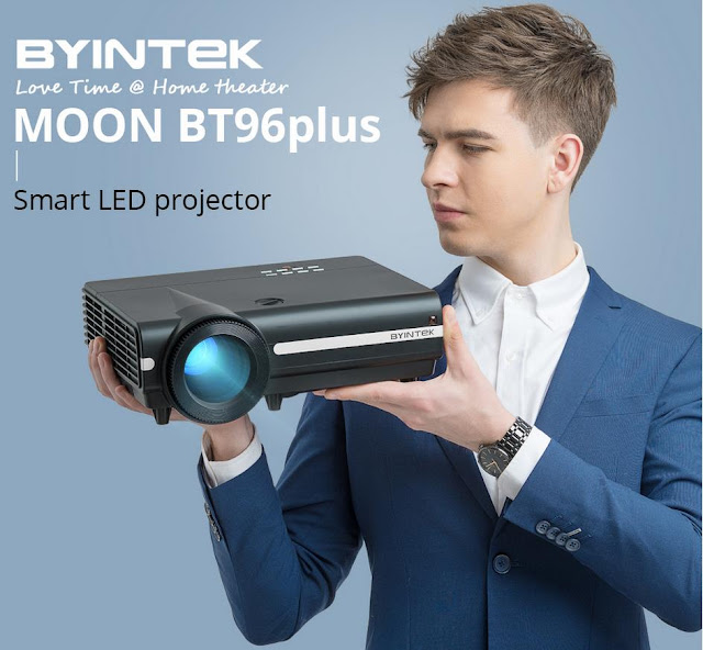 BYINTEK MOON BT96Plus LCD Projector 600ANSI 1280*800P Support Full HD 1080P 5000:1 Contrast Ratio Home Theater Projector