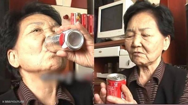 Women addict to coca-cola... drank 150,000 cans in 40 years