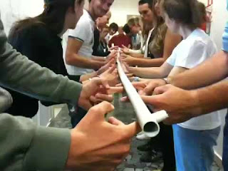 team building, vocal leader, leadership, helium stick, activity