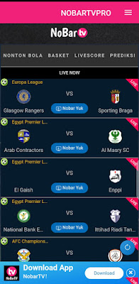 Download App Nobar TV Gratis Live Streaming Liga Eropa