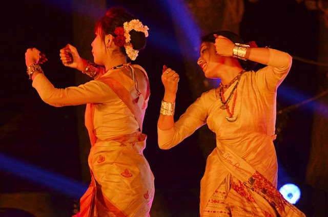 Bihu dancers at Rongali Bihu festival in Bangalore (photo - Jim Ankan Deka)