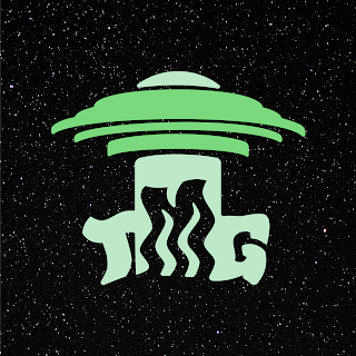 Graphic with black background and TMG in green.