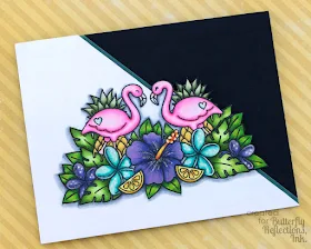 Sunny Studio Stamps: Tropical Paradise Flamingos & Hibiscus Flower card by Cynde Whitlow