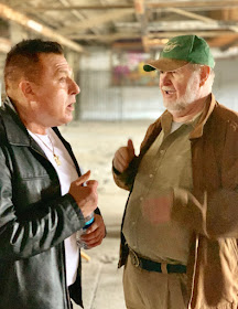 On the film set of CORE "Killing ME" the new music video and short film with Actor Tom Sizemore exchanging fight scene direction with Producer James Fargo