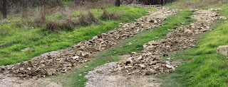 Newly laid stones at the top of the drive