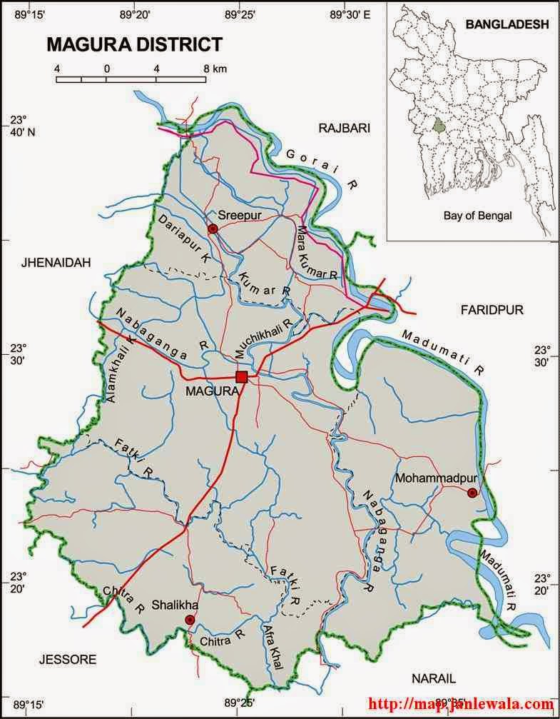 magura zila map of bangladesh