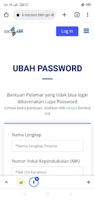 Lupa password akun SSCASN BKN PPPK 2022 cara ubah dan reset