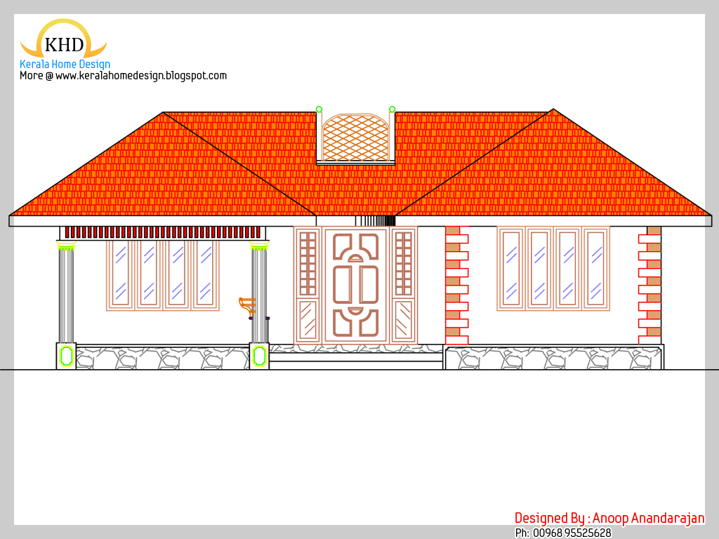 Single Floor House Plan and Elevation - 1170 Sq. ft - Kerala home ...