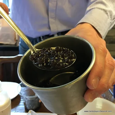 fresh tapioca pearls for DIY boba tea at Chun Shui Tang Cultural Tea House in Taichung, Taiwan