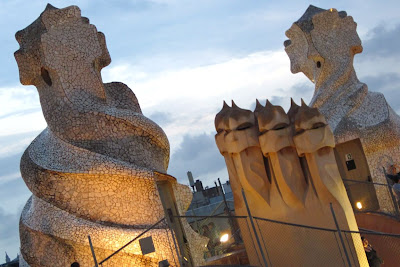 Chimneys on the rooftop of Casa Milà