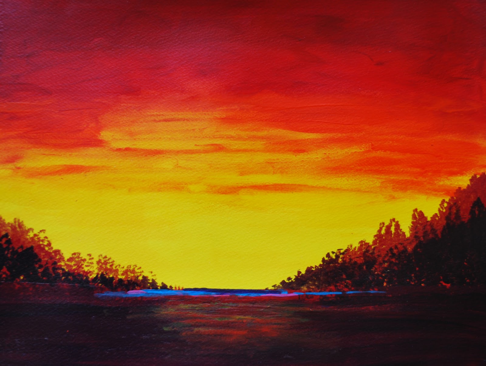 landscape pics Sunset Landscape Paintings for Beginners | 1600 x 1205