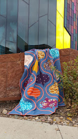 The Finial quilt by Slice of Pi Quilts using Aura fabrics by Mister Domestic for Art Gallery Fabrics