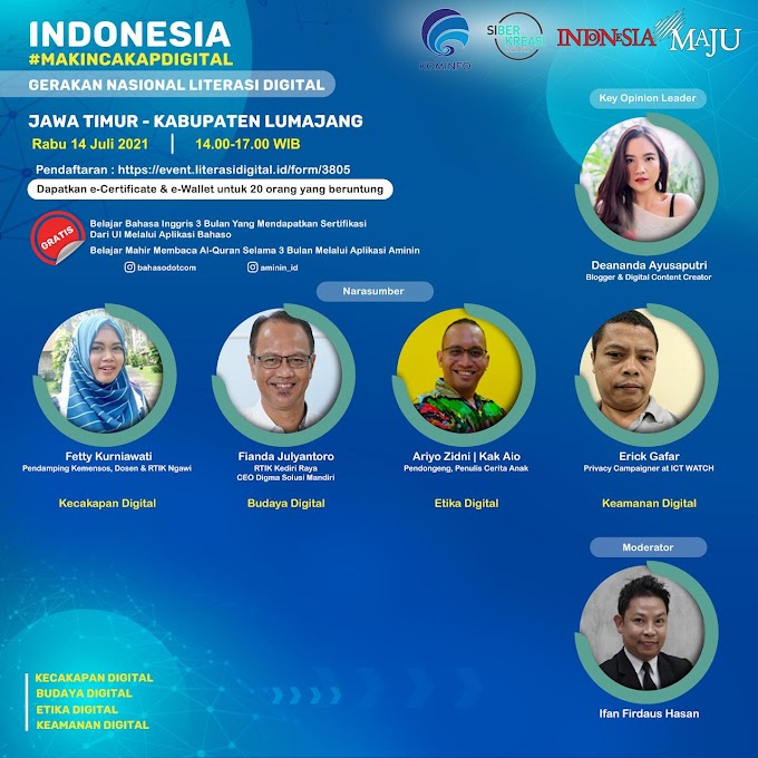  LUMAJANG WEBINAR Literasi Digital Nasional KOMINFO 2021 (Indonesia Makin Cakap Digital) - Jawa Timur,