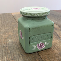 Painted jar created using Folk It's Vintage rose kit