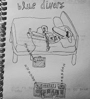 blue divers sketch