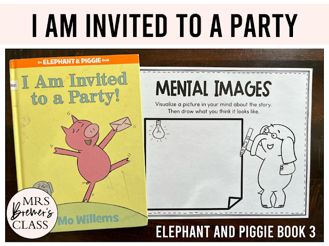 Elephant & Piggie I Am Invited to a Party book activities unit with literacy companion activities and a craftivity for Kindergarten and First Grade