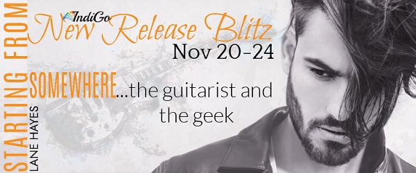 Starting From Somewhere by Lane Hayes Release Blitz. The guitarist and the geek...