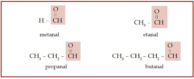 Senyawa aldehid memiliki gugus karbonil yang terletak di ujung rantai karbon.