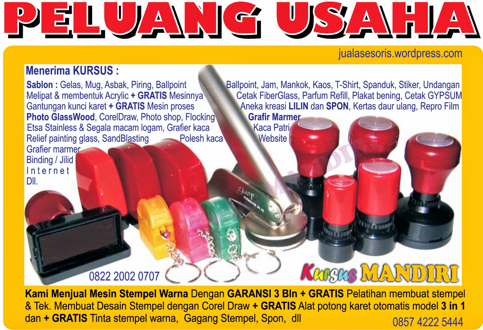 Sablon : Gelas, Piring, Payung, Krt.Undangan, Krt Nama, Sticker, Kaos