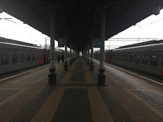 On the platform of the railway station