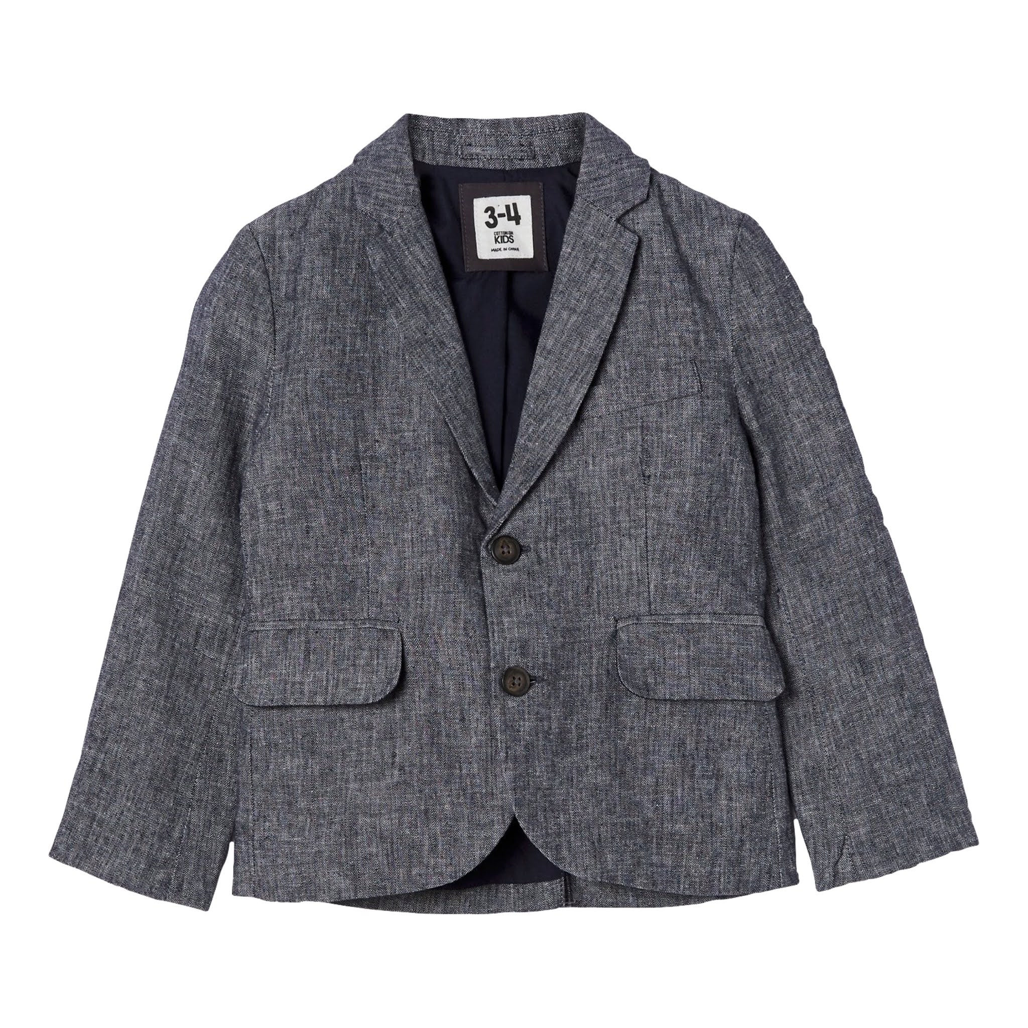 Boys Navy Gray Blazer from Cotton On Kids