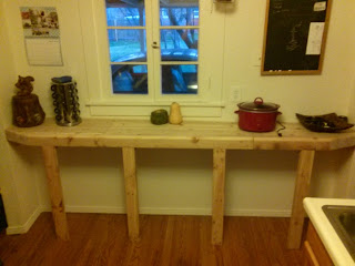 Pine butcher block counter, initial state