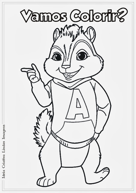 Desenho Alvin e os Esquilos para colorir