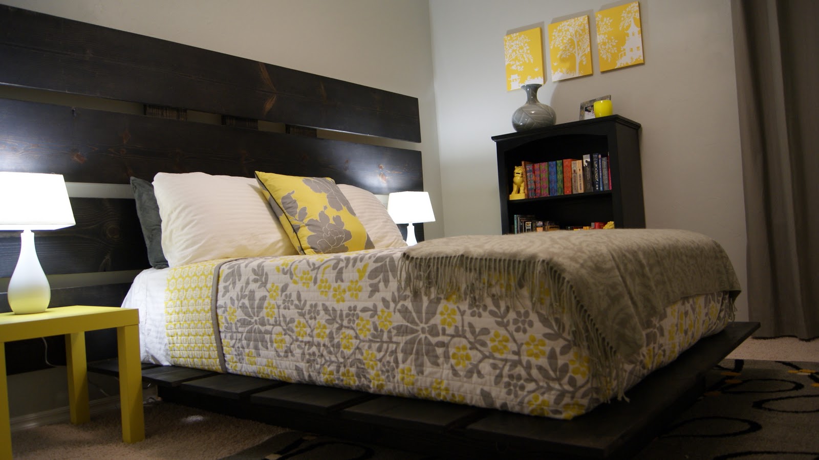 Living Small Yellow  and Gray  Bedroom  Update